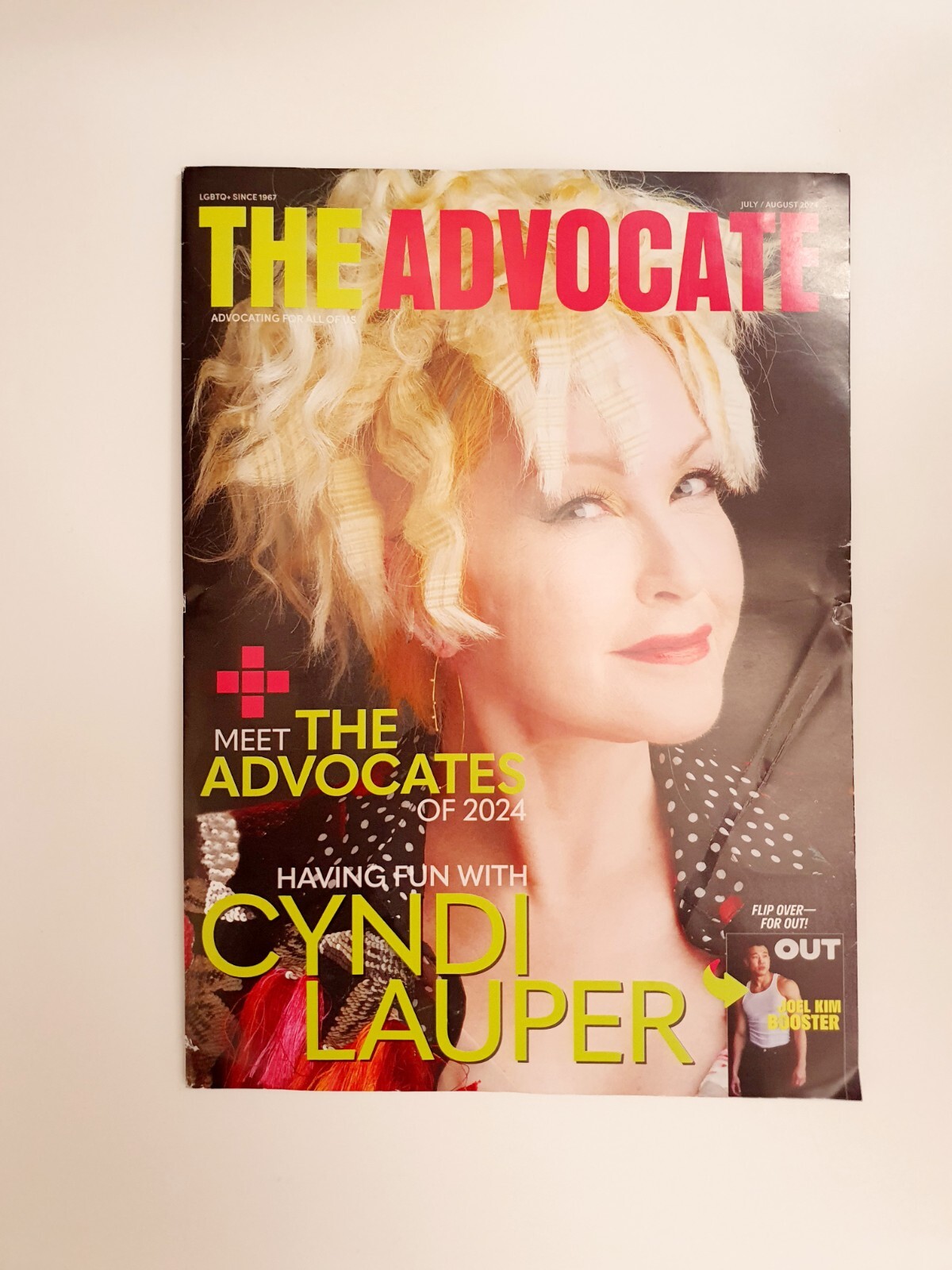 Out/The Advocate Magazine Double Cover July/August 2024 – Cyndi Lauper Joel Kim