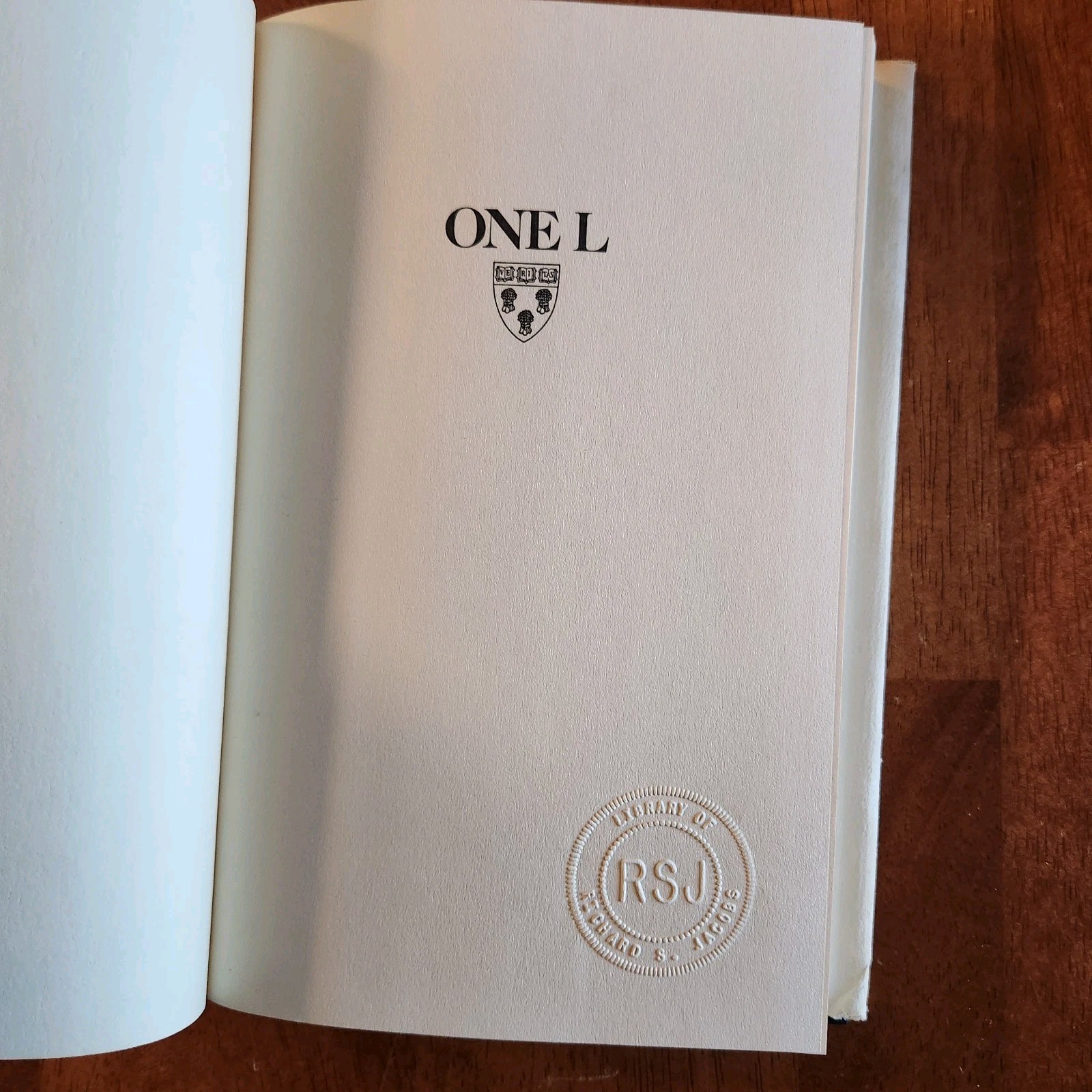 One L – Scott Turow – 1977 – HC DJ – Harvard Law School Freshman Year 1st/7th