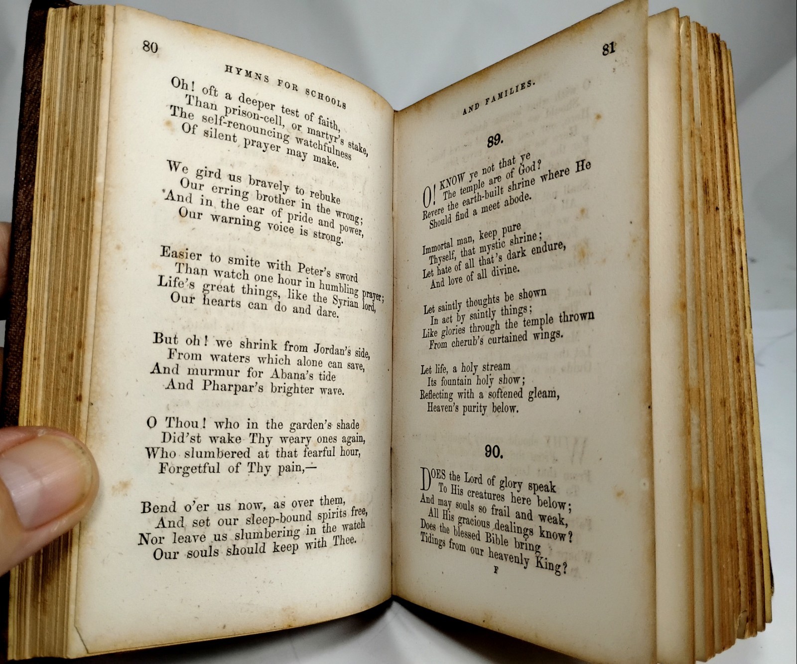 HYMNS FOR SCHOOLS AND FAMILIES 180 Pages 1861 Philadelphia 109 North Tenth St