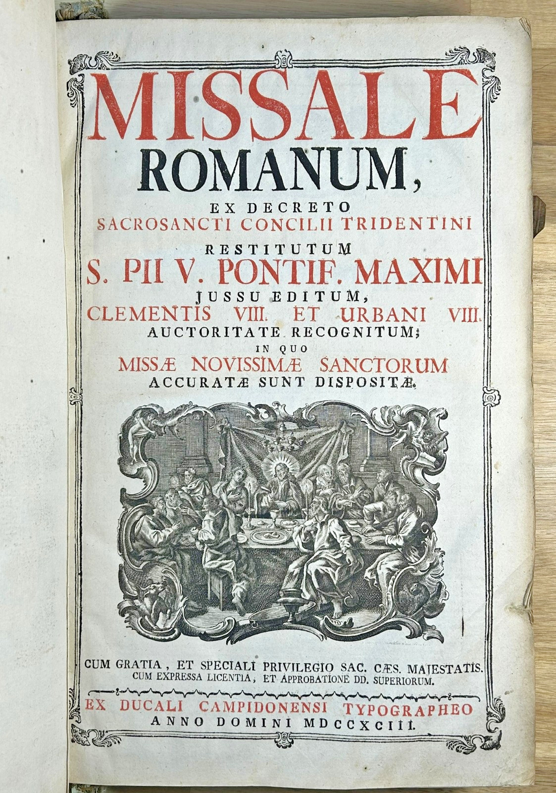 1793 Illustrated Missale Romanum bound with 2 other texts – music, engravings