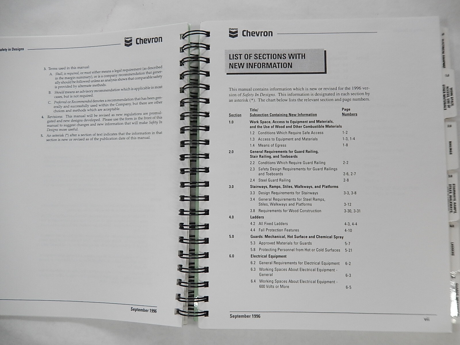 Chevron, Safety in Designs, 1996, Workplace Safety Manual, Ringbound