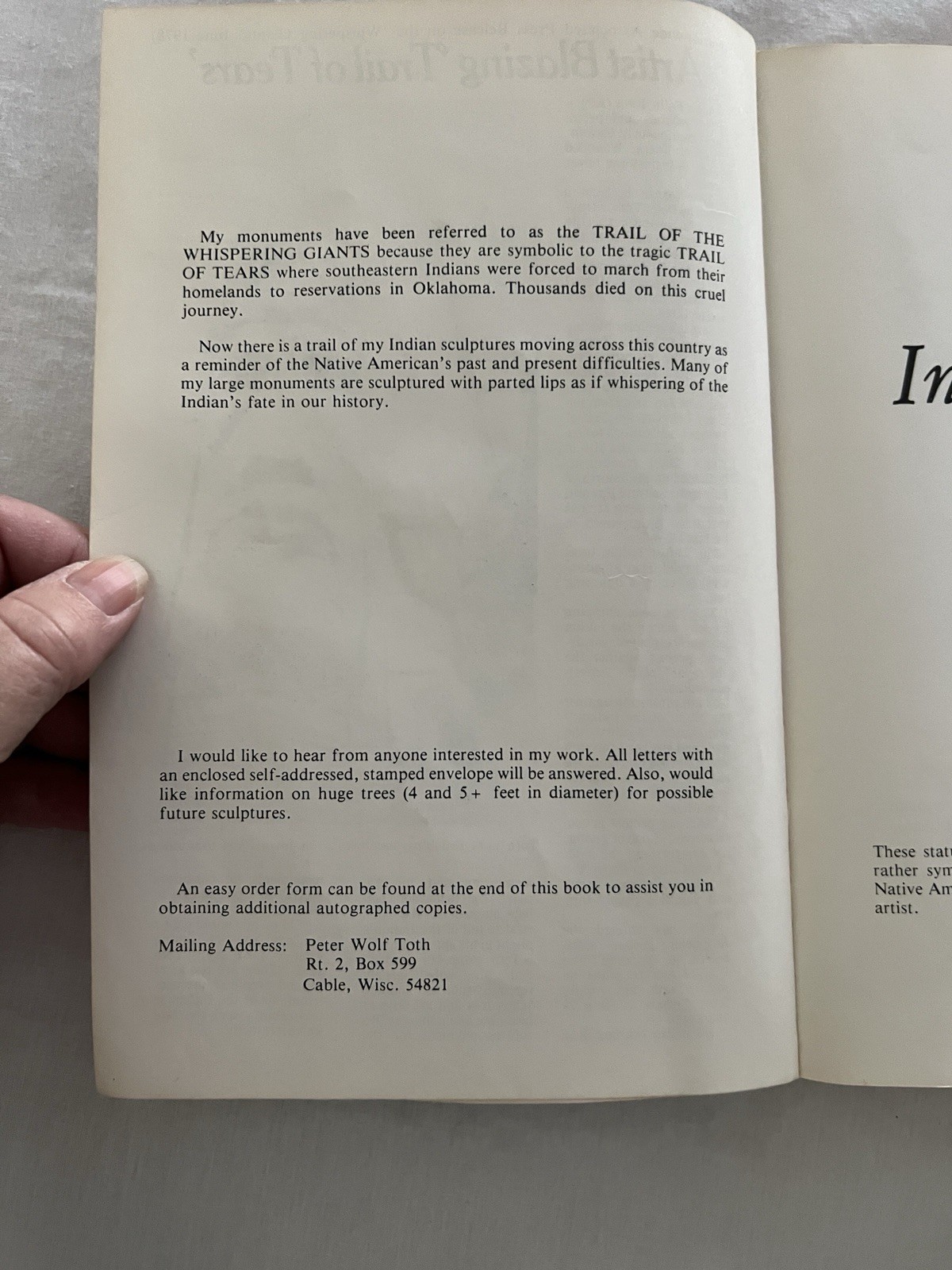 Indian Giver by SIGNED by Peter Wolf Toth (Trade Paperback) 1983 print
