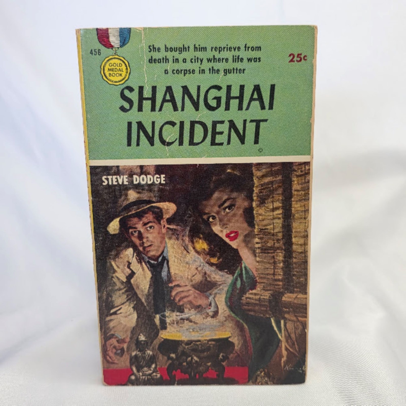 DODGE, Steve Shanghai Incident New York. Fawcett, 1955. Cover illus Lu Kimmel