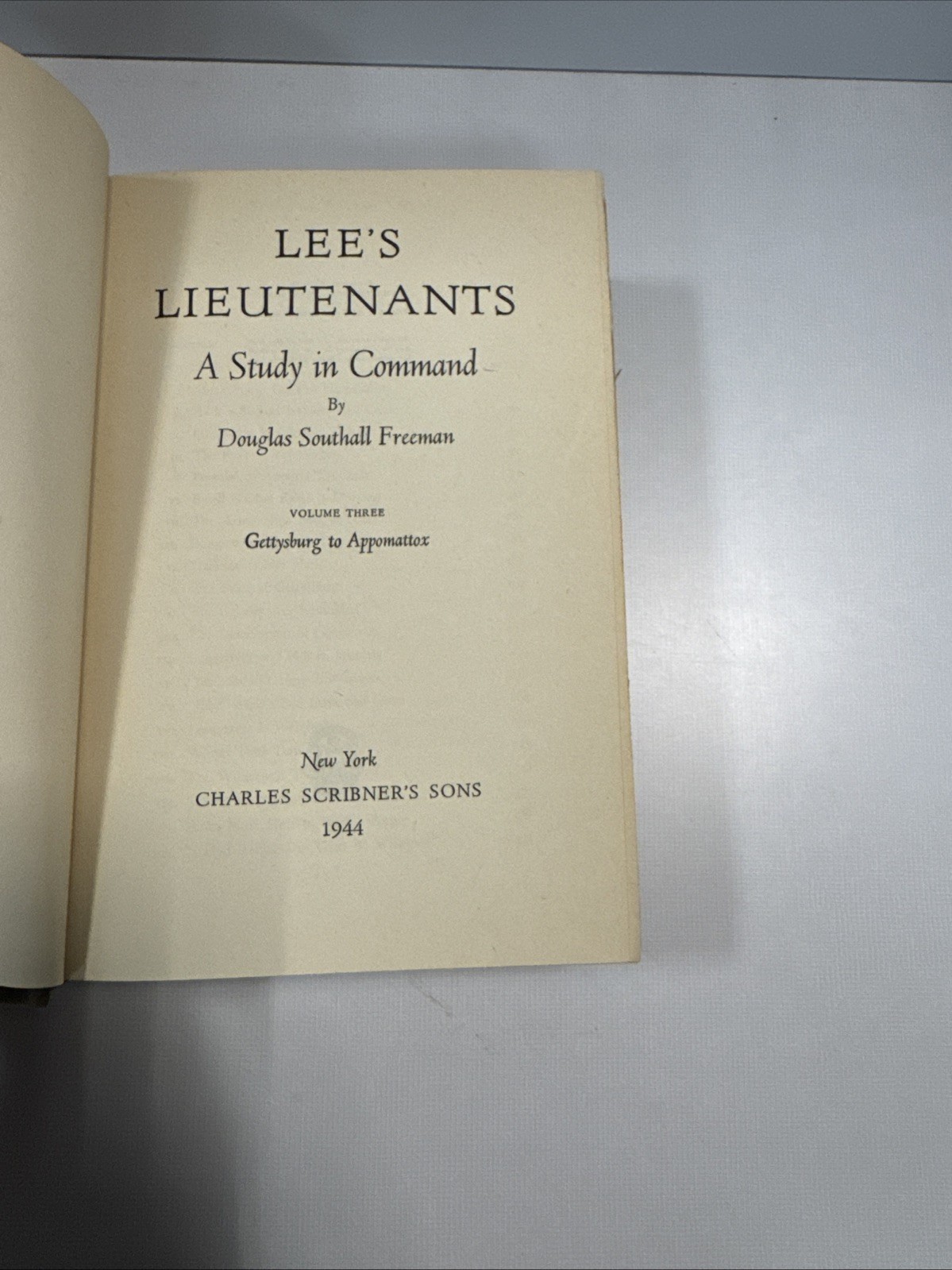 Lee’s Lieutenants by Douglas Southall Freeman 3 Vol, 1st Print, 1942-44 Signed