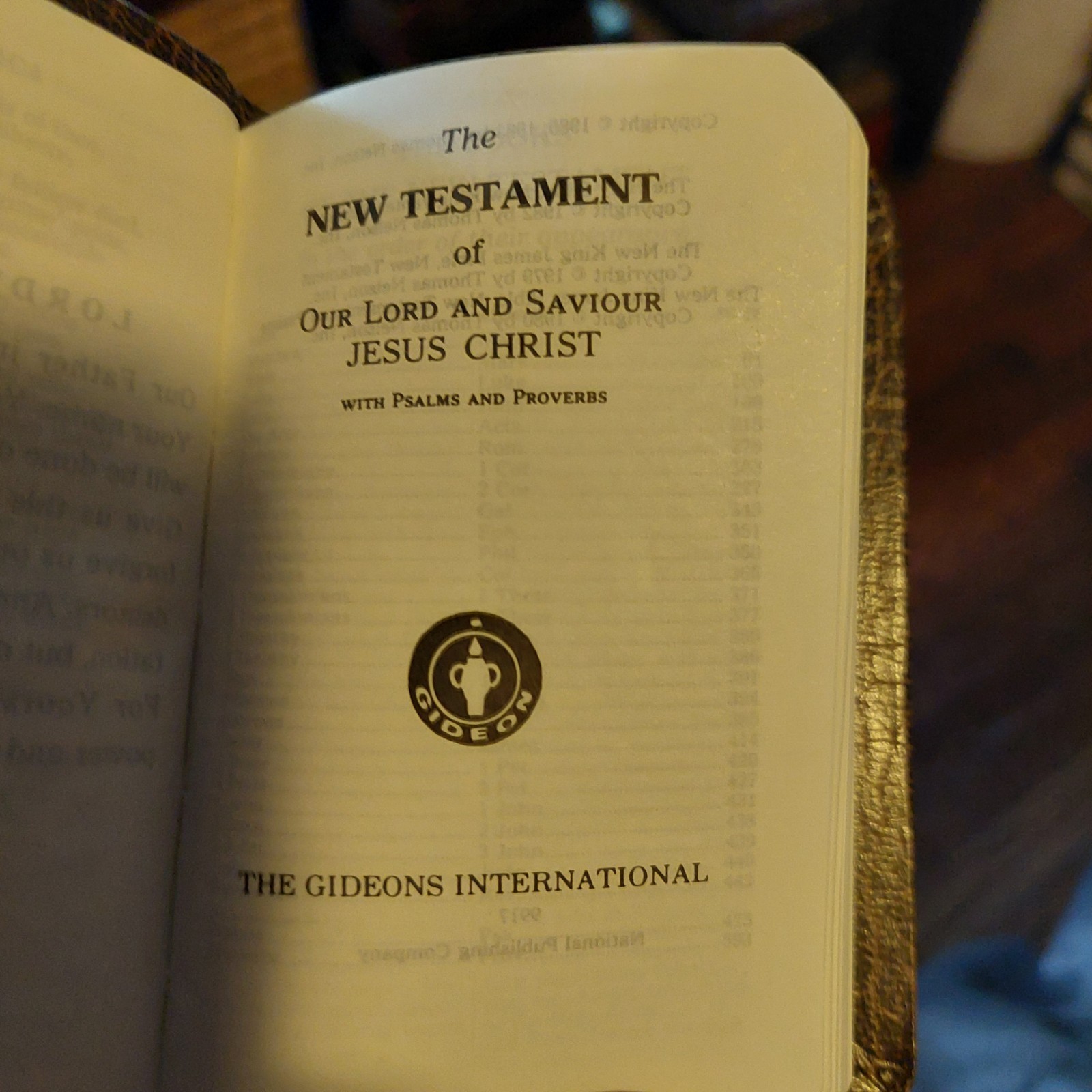 New Testament Psalms Proverbs GIDEON BIBLE Pocket Mini Brown