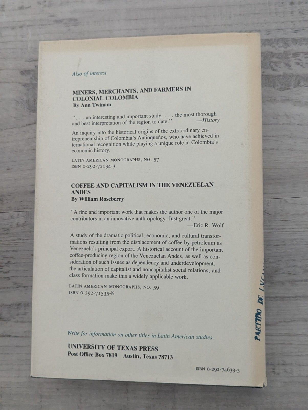 Landowners in Colonial Peru; K. Davies – HC/VG