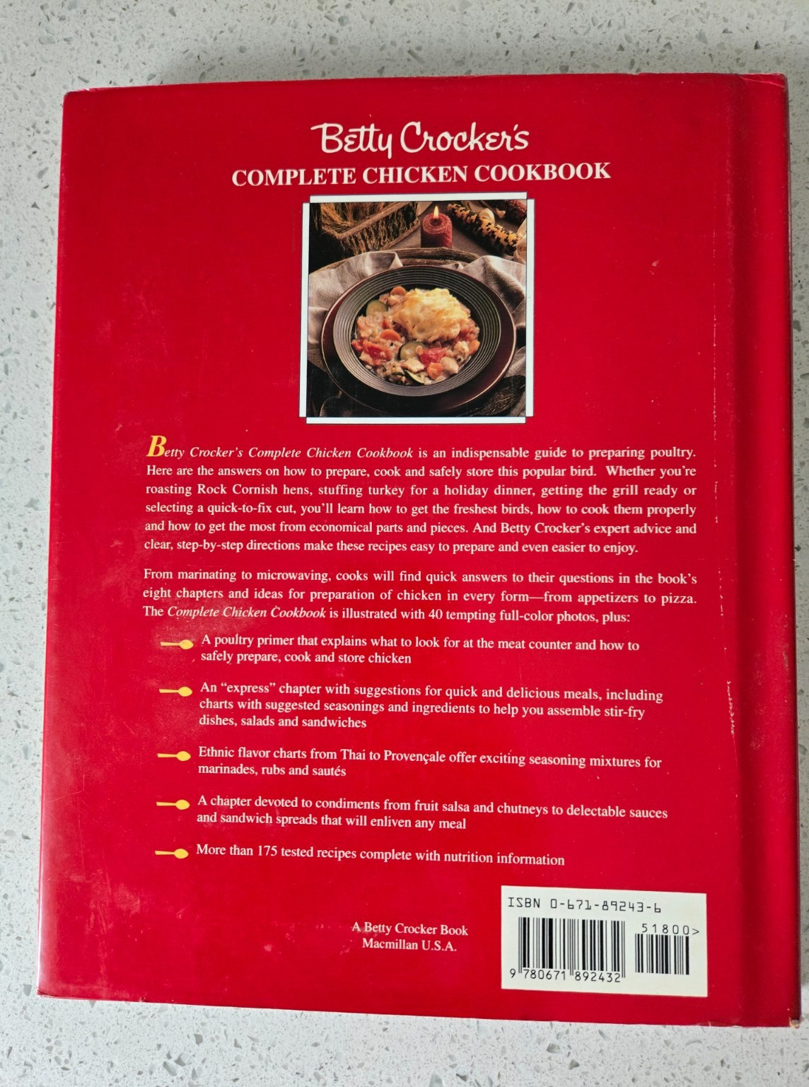 Betty Crocker Complete Chicken Cookbook – 1994 – 205 pages – HC w/DJ
