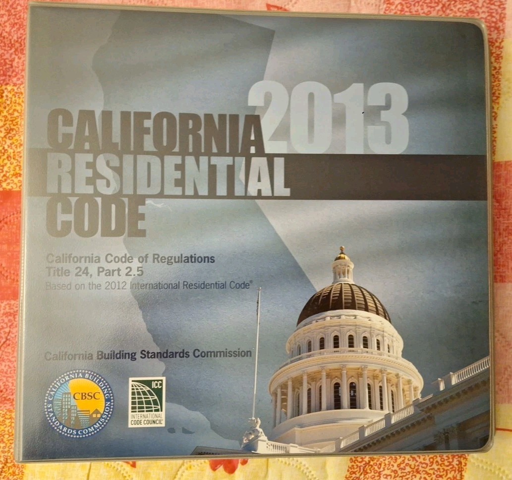 California 2013 Residential Code Title 24 Part 2.5 in 7-ring Binder Nice Shape