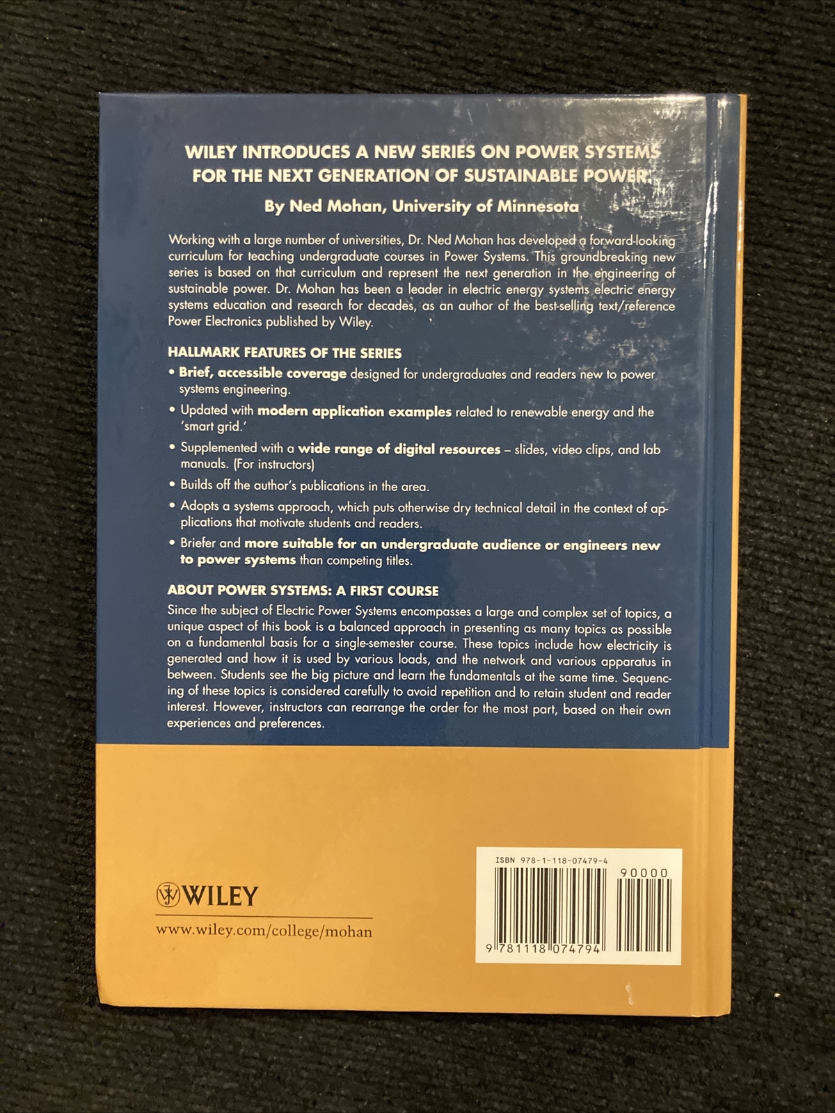 Electric Power Systems : A First Course, Hardcover by Mohan, Ned