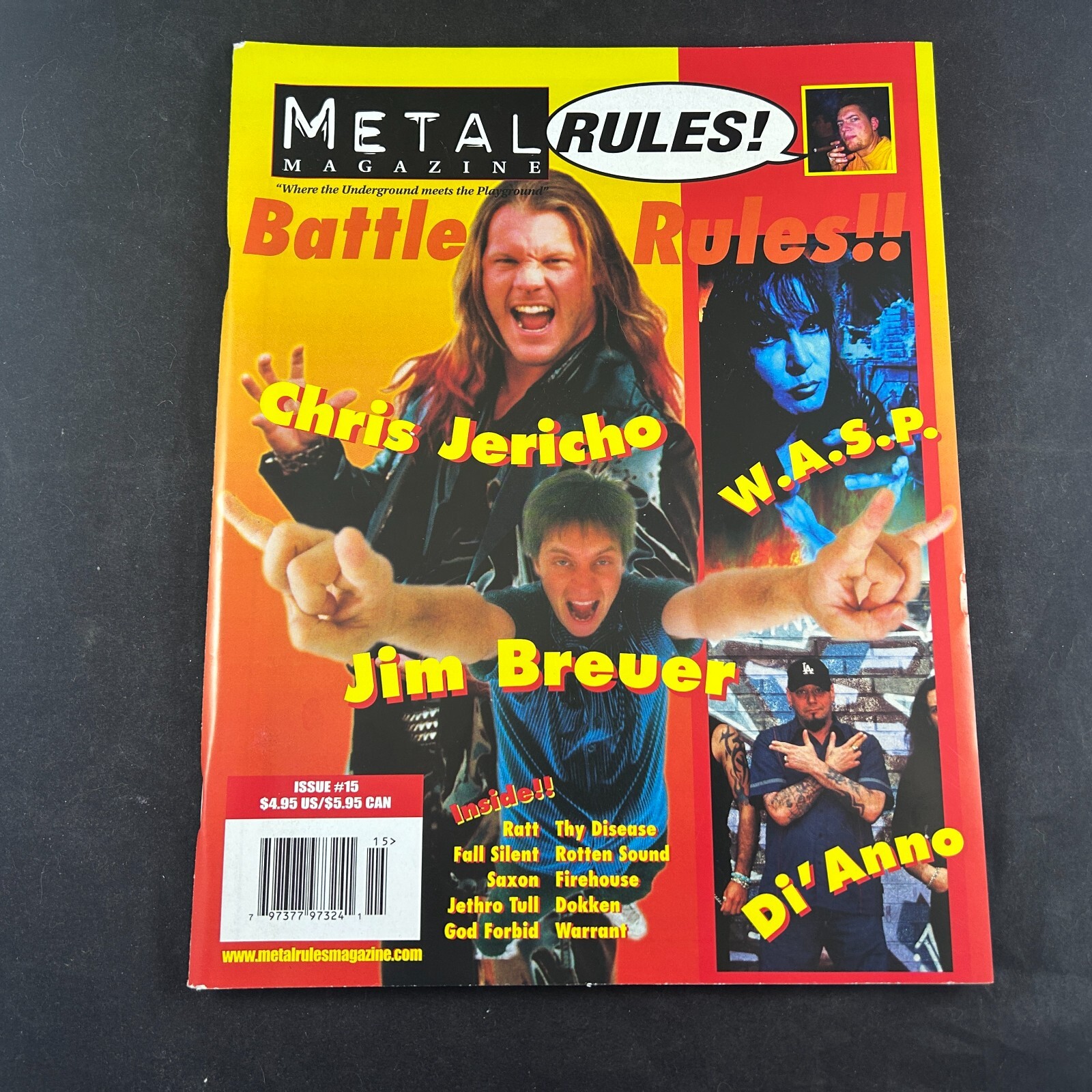 CHRIS JERICHO METAL RULES MAGAZINE ISSUE #15 RARE / VTG – JIM BREUER RATT +