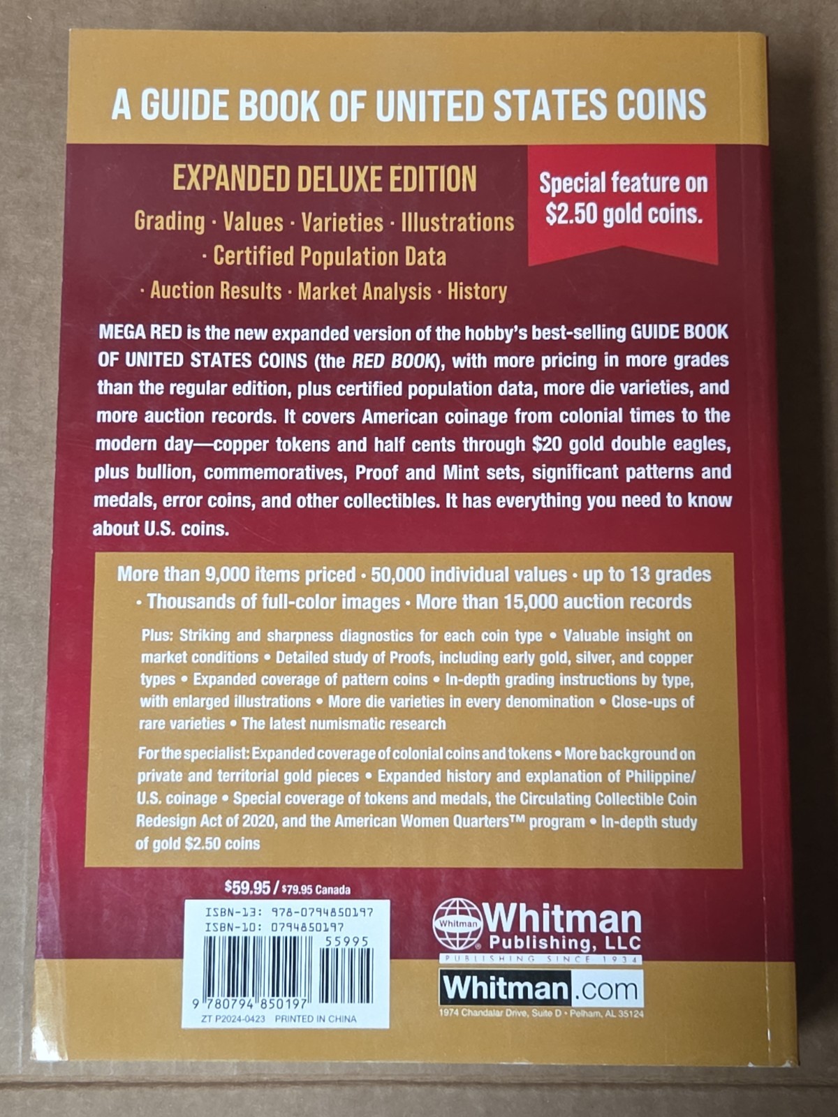 Mega Red A Guide Book of United States Coins 9th Expanded Deluxe Edition