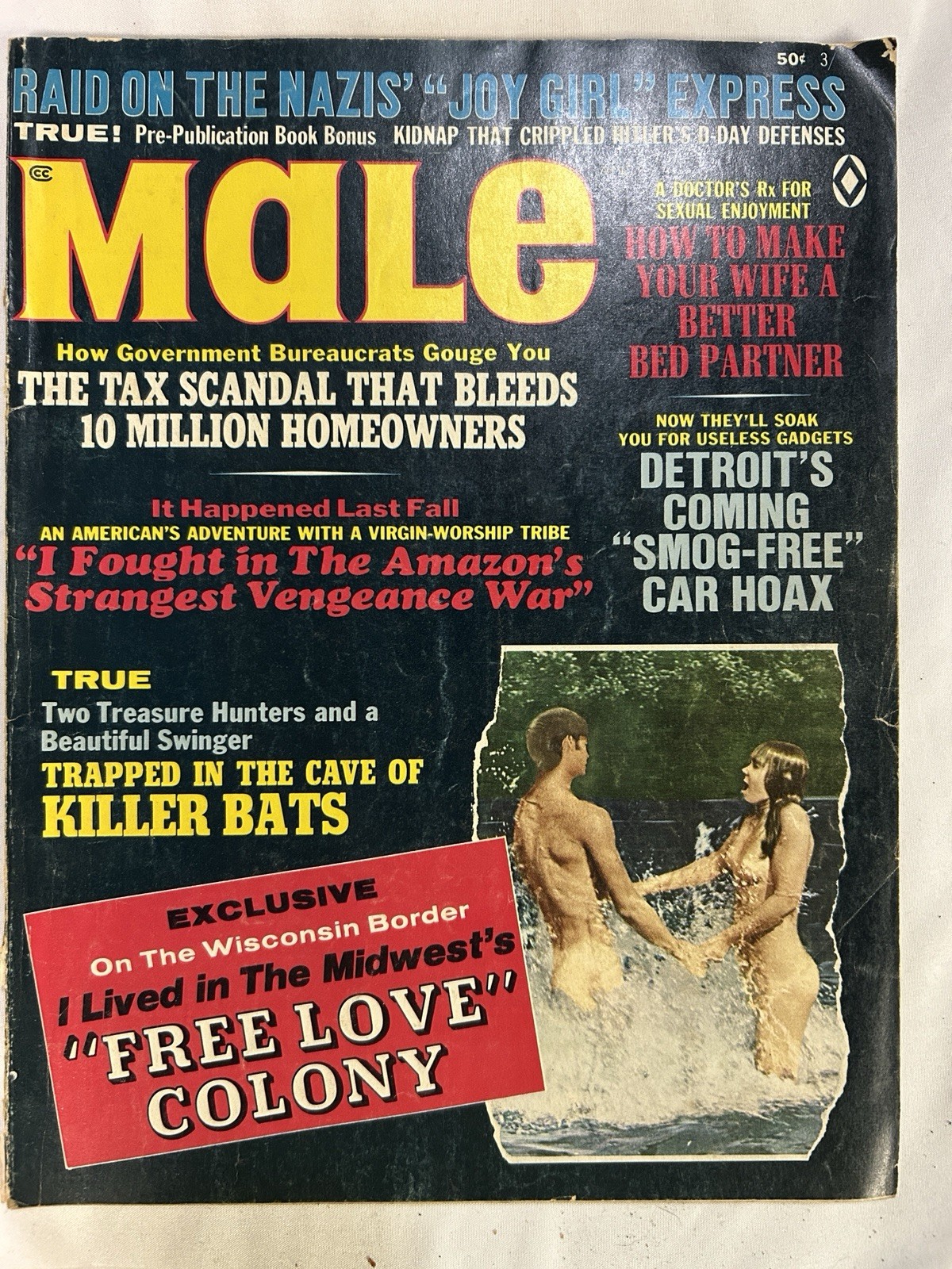 MALE Magazine April 1970 Pulp Stories For Men 102 Pages Vintage