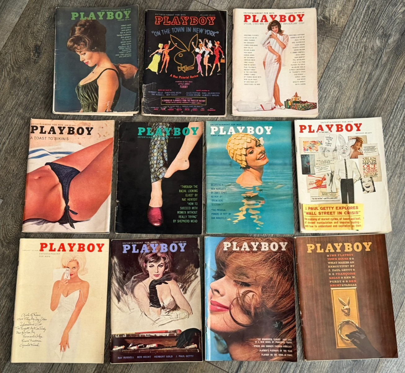 PLAYBOY MAGAZINE 1962 11pc Lot Hot Girl Sexy Babe Blonde Brunette Lingerie