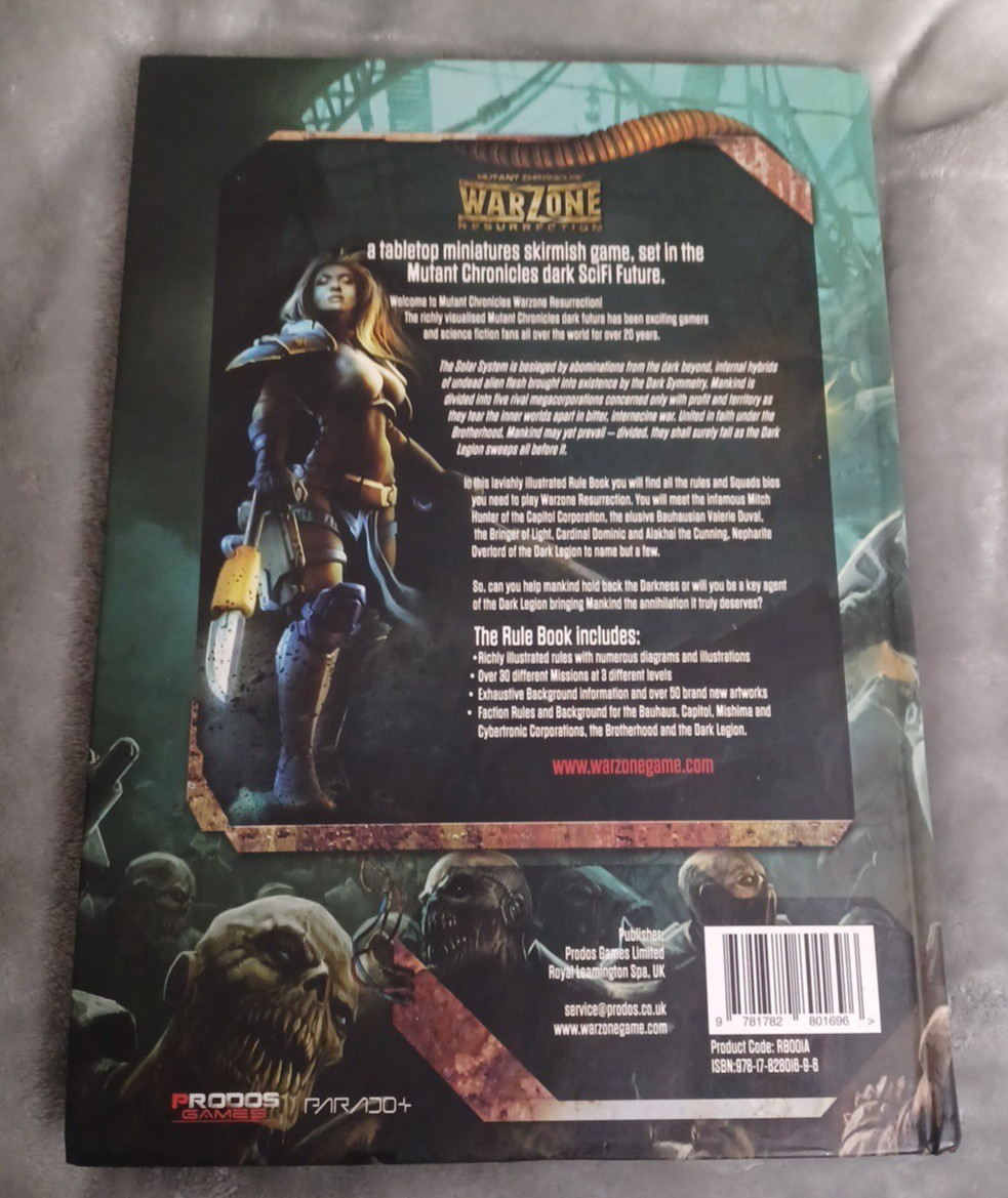 Mutant Chronicles Warzone Resurrection Hardcover Prodos Games Version 1.2 2014