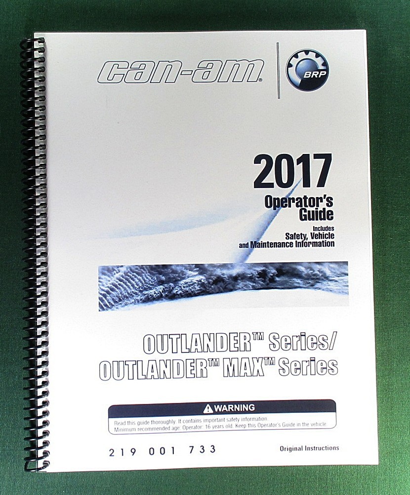 2017 Can-Am Outlander Max 570 Owner&rsquo;s Manual: 196 Pages & Protective Covers!