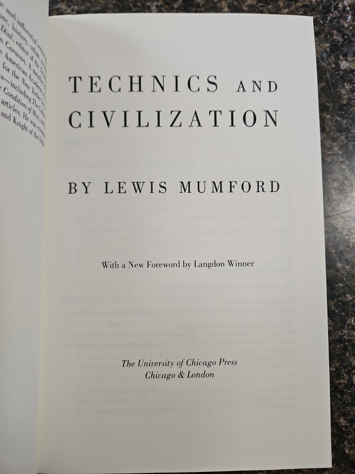 Technics & Civilization (paperback) Lewis Mumford Langdon Winner Chicago