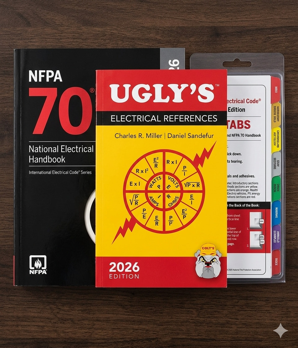 NFPA 70 2026 Handbook Hardcover Ugly&rsquo;s Ref Spiral + Index TAB 2026 Cambo 3 book