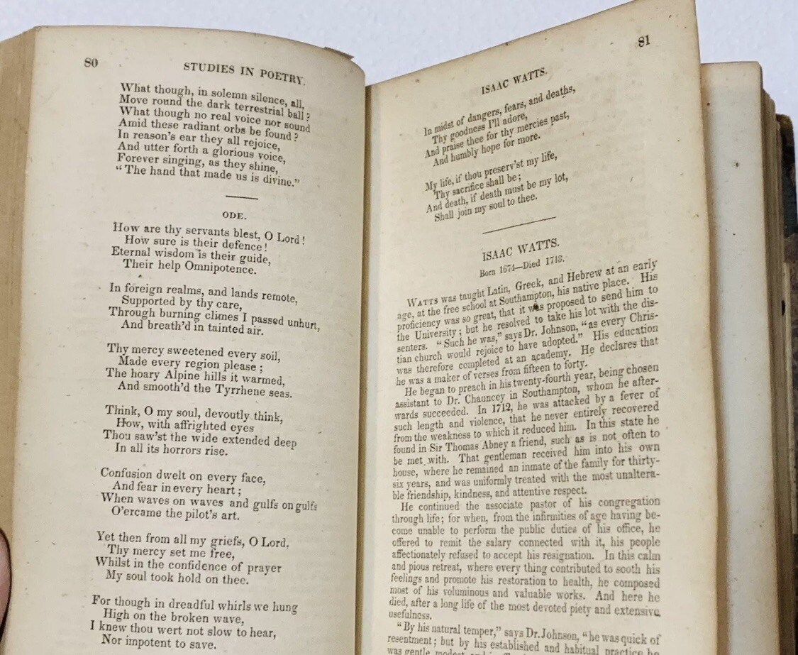 Antique 1800&rsquo;s Studies in Poetry by George Crabbe 480 pages