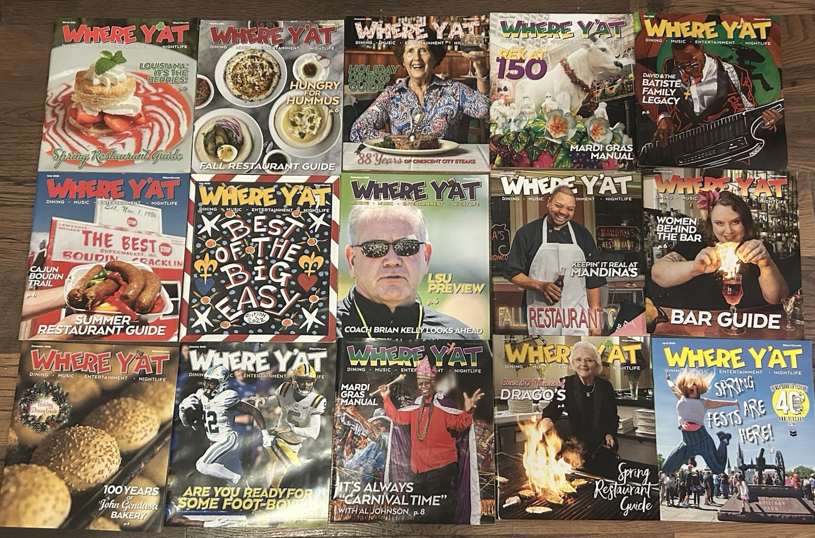 Lot of 31 Issues, WHERE Y’AT MAGAZINE, 2021-2025, New Orleans Food Music News