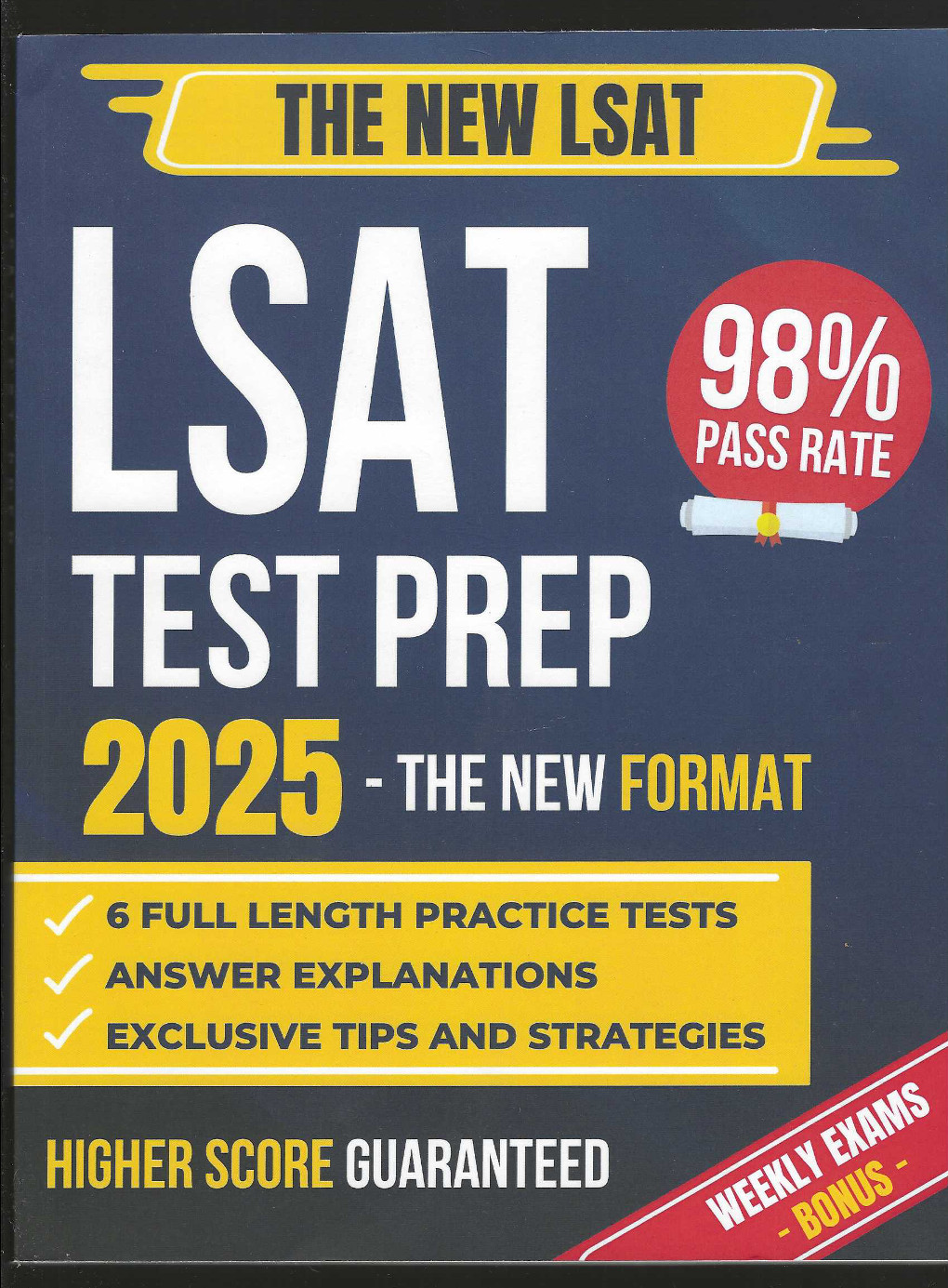 LSAT Test Prep 2025 New Format PB Study Guide 6 Full Practice Tests Tips Law NEW