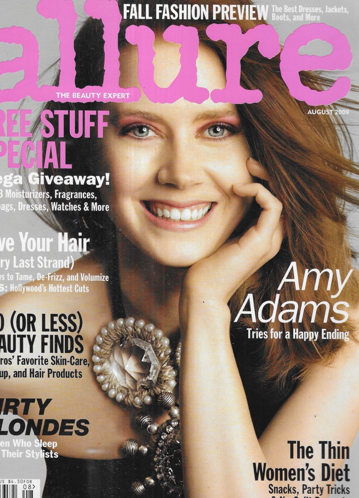 Allure Magazine Amy Adams Fashion Budget Beauty Hair Tips Thin Women&rsquo;s Diet 2009