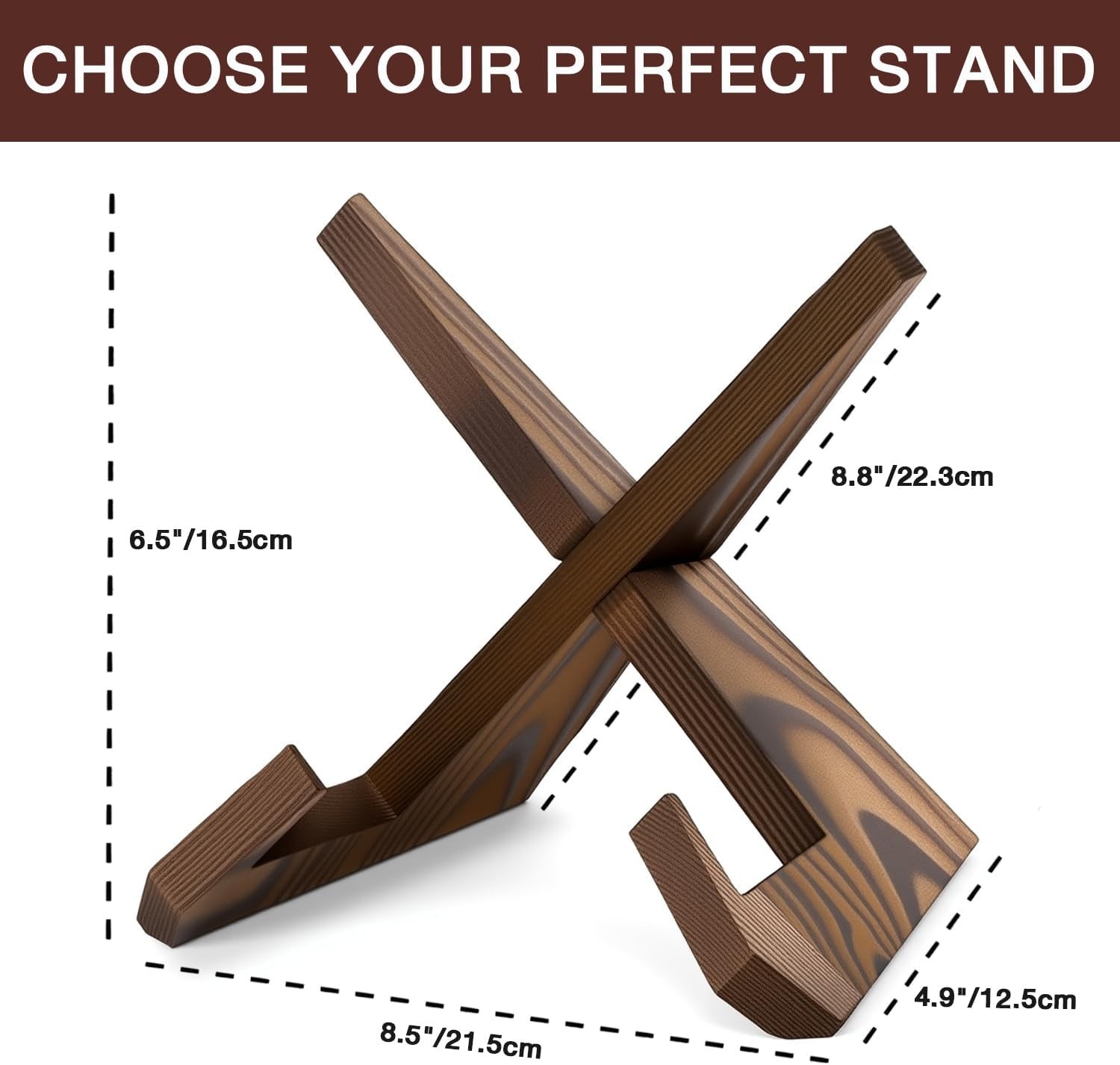 Wooden Cook Book Stand Plate Stand 6.5 In Book Stand Kitchen Counter Bible Stand