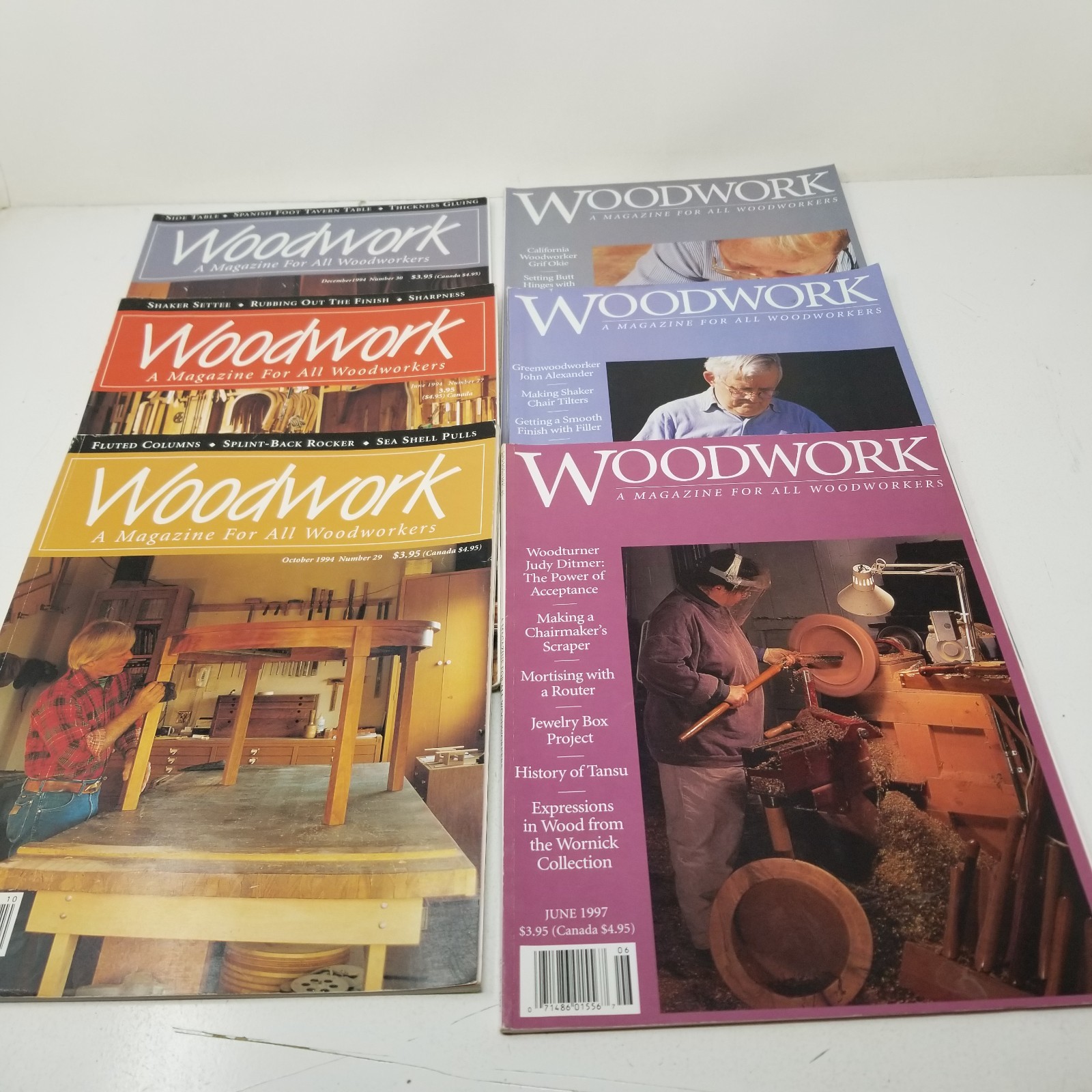 Woodwork Magazine Set of 6 1994 and 1997 Woodworking Craft Joinery Ideas