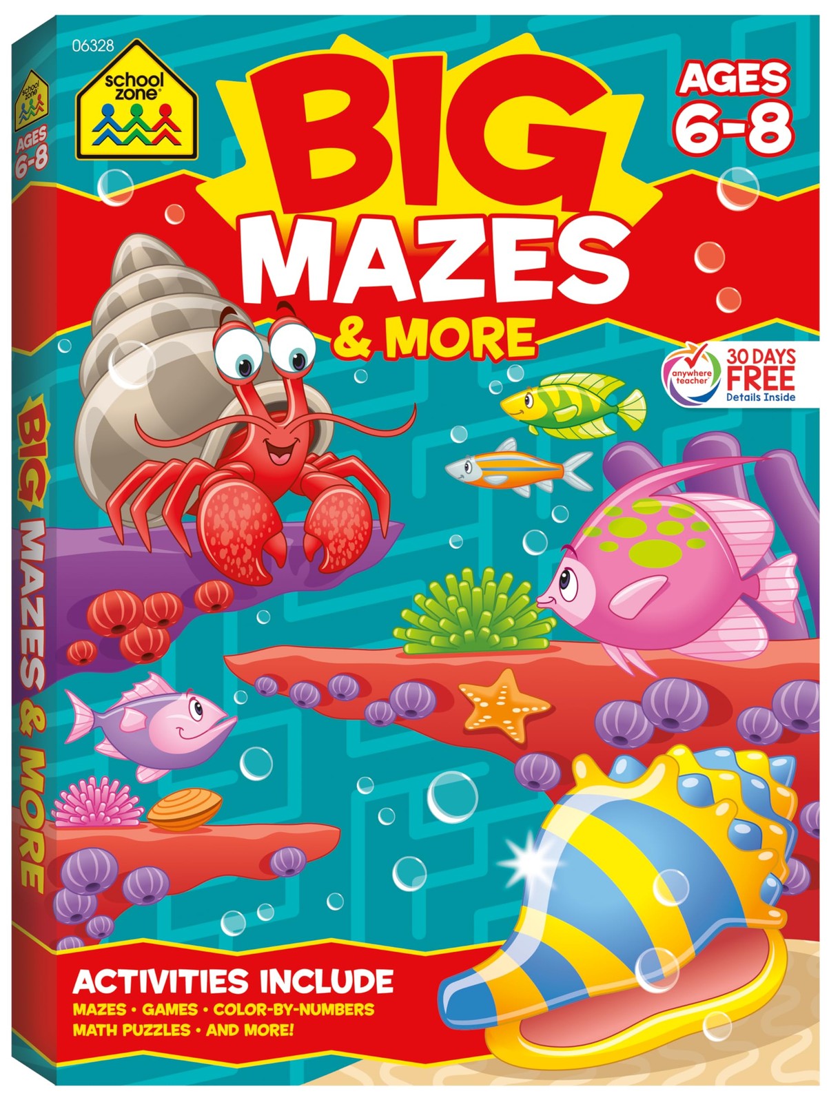 School Zone Big Mazes & More Workbook: 320 Pages, 1st Grade, 2nd Grade, Lear…