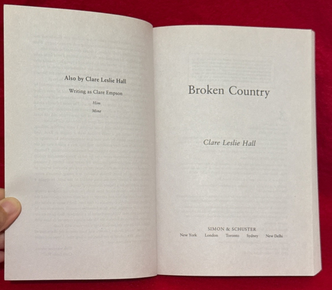 Broken Country Clare Leslie Hall ARC Advance Reader Copy Uncorrected Proof 2025