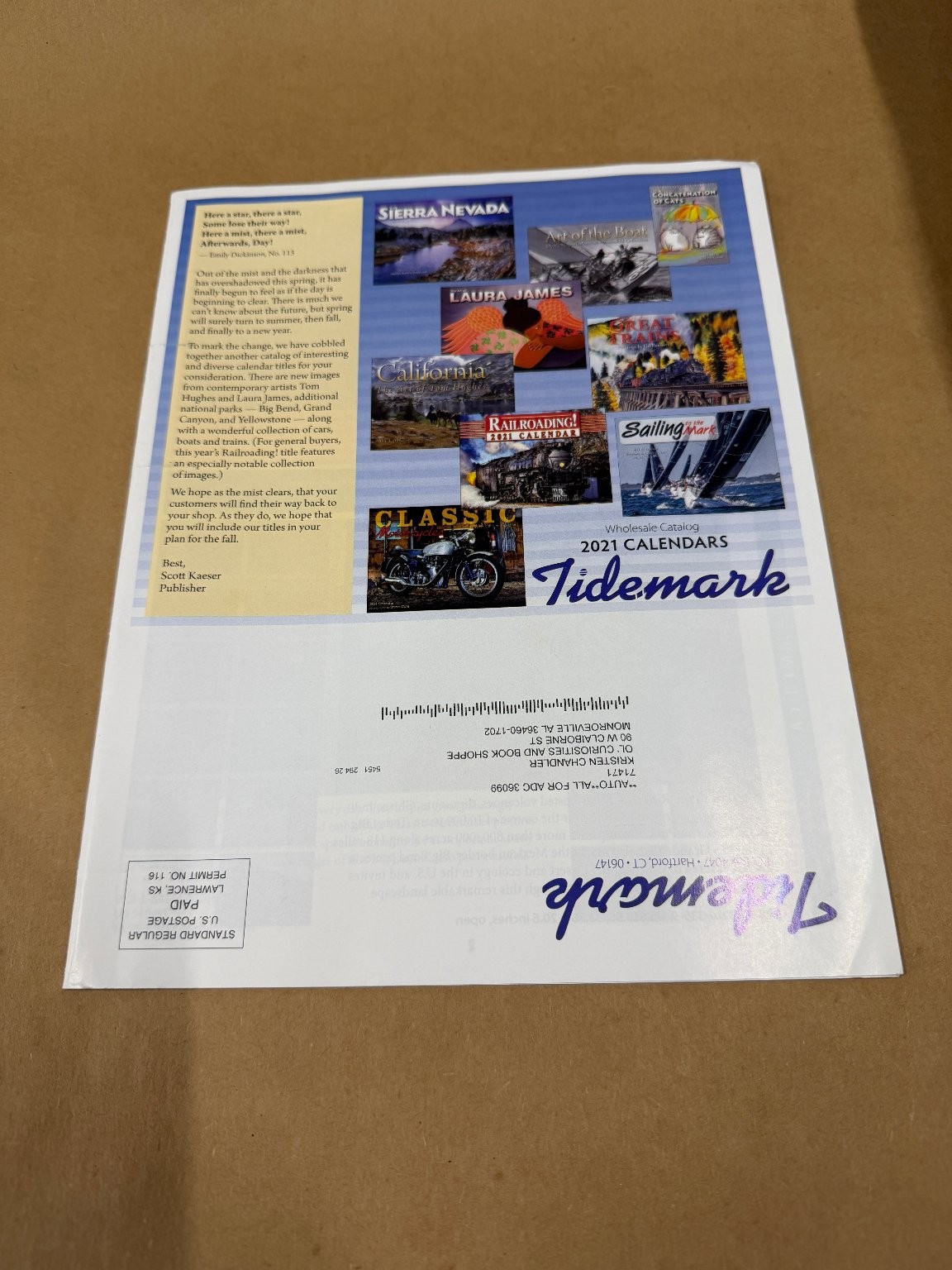 Tidemark Wholesale Catalog 2021 Calendars Sierra Nevada Yosemite Magazine