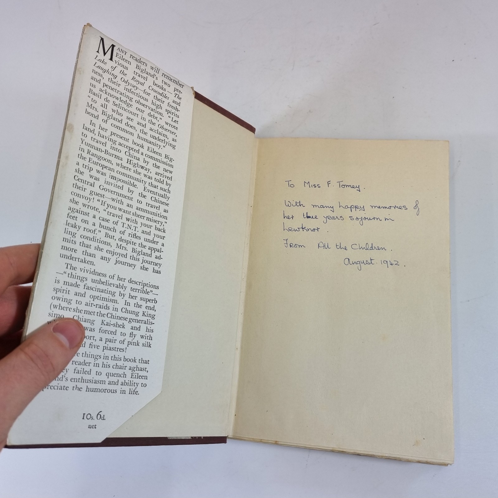 Into China By Eileen Bigland 1941 Collins 2nd Impression Dust Jacket