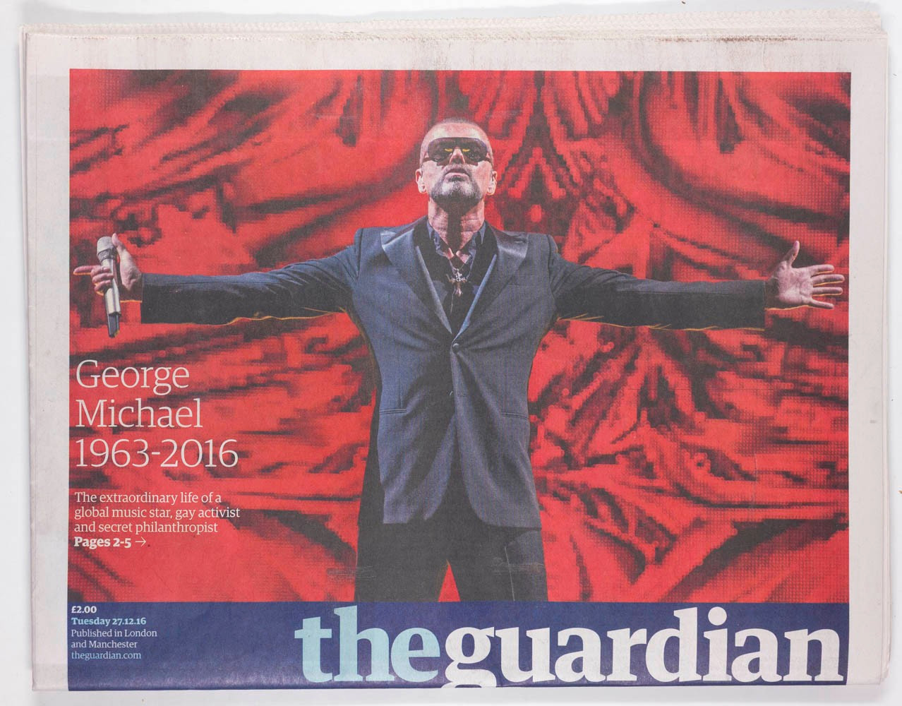 GEORGE MICHAEL TRIBUTE OBITUARY The Guardian newspaper magazine 26 December 2016