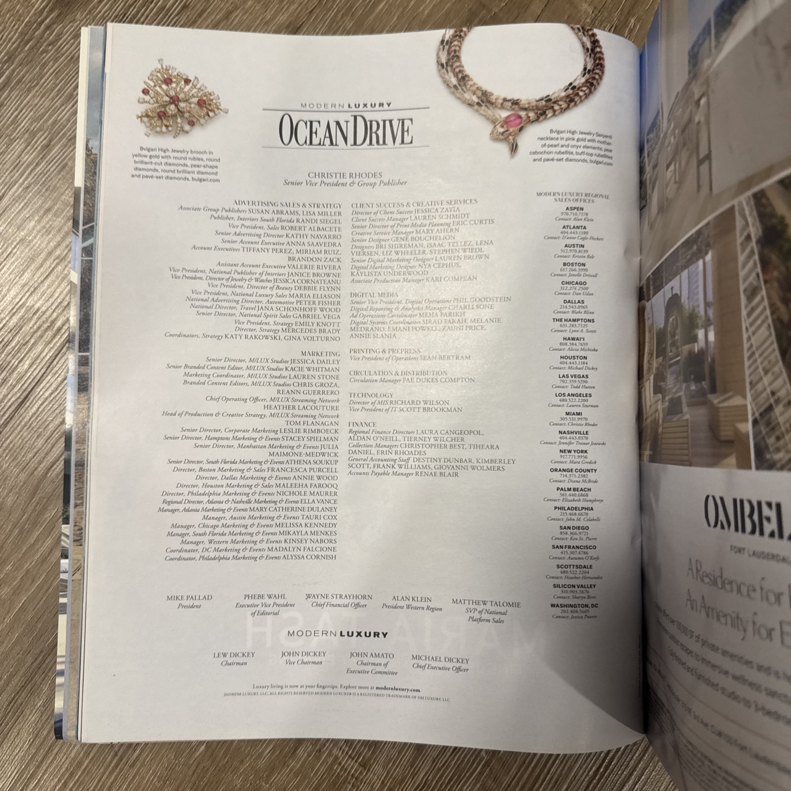 Ocean Drive Modern Luxury Miami Magazine Chanel Iman November 2025 Brand New!