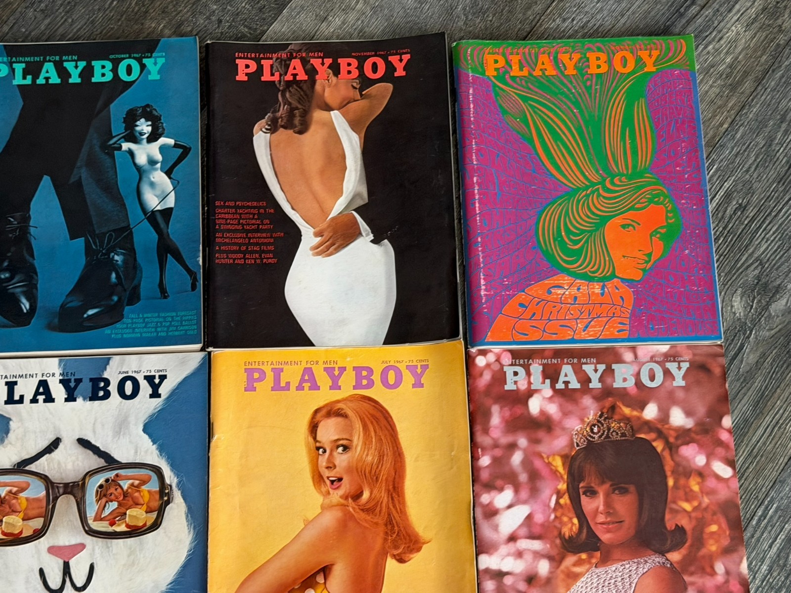 PLAYBOY MAGAZINE 1967 12pc Lot Set Hot Girl Sexy Babe Blonde Brunette Lingerie