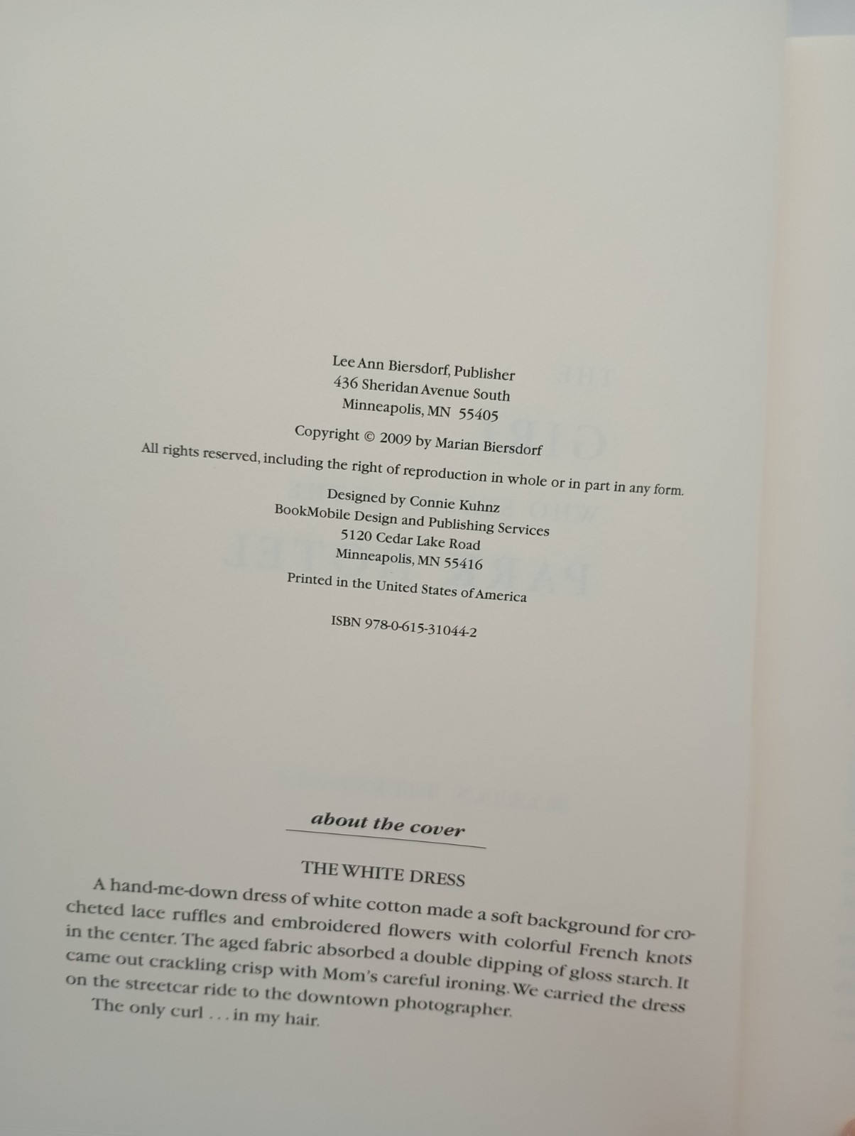 The Girl Who Stayed at the Park Hotel, Minnesota Family Memoir, SIGNED Biersdorf