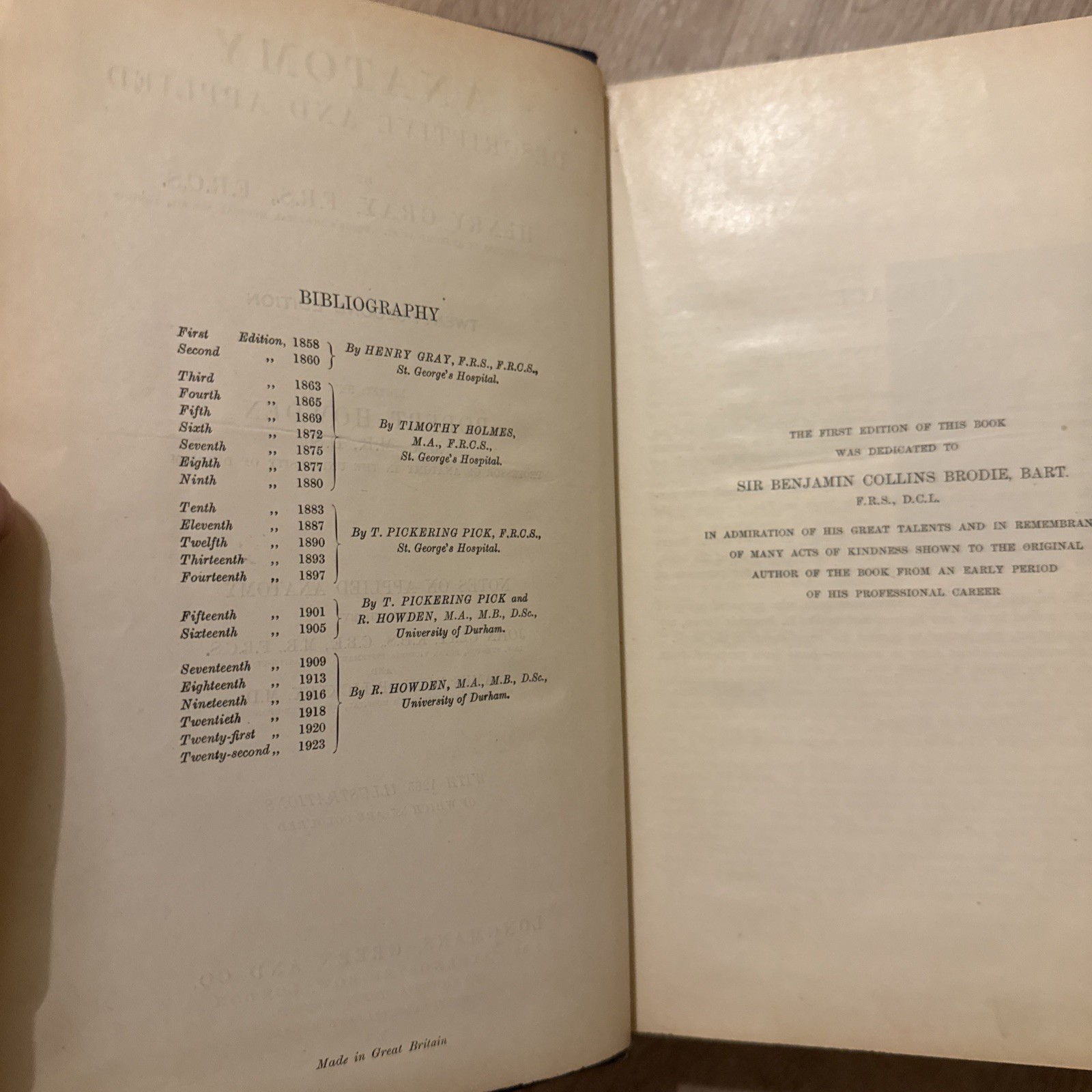 Rare 1923 Gray’s Descriptive and Applied – 22nd Ed (Classic Medical Collectible)