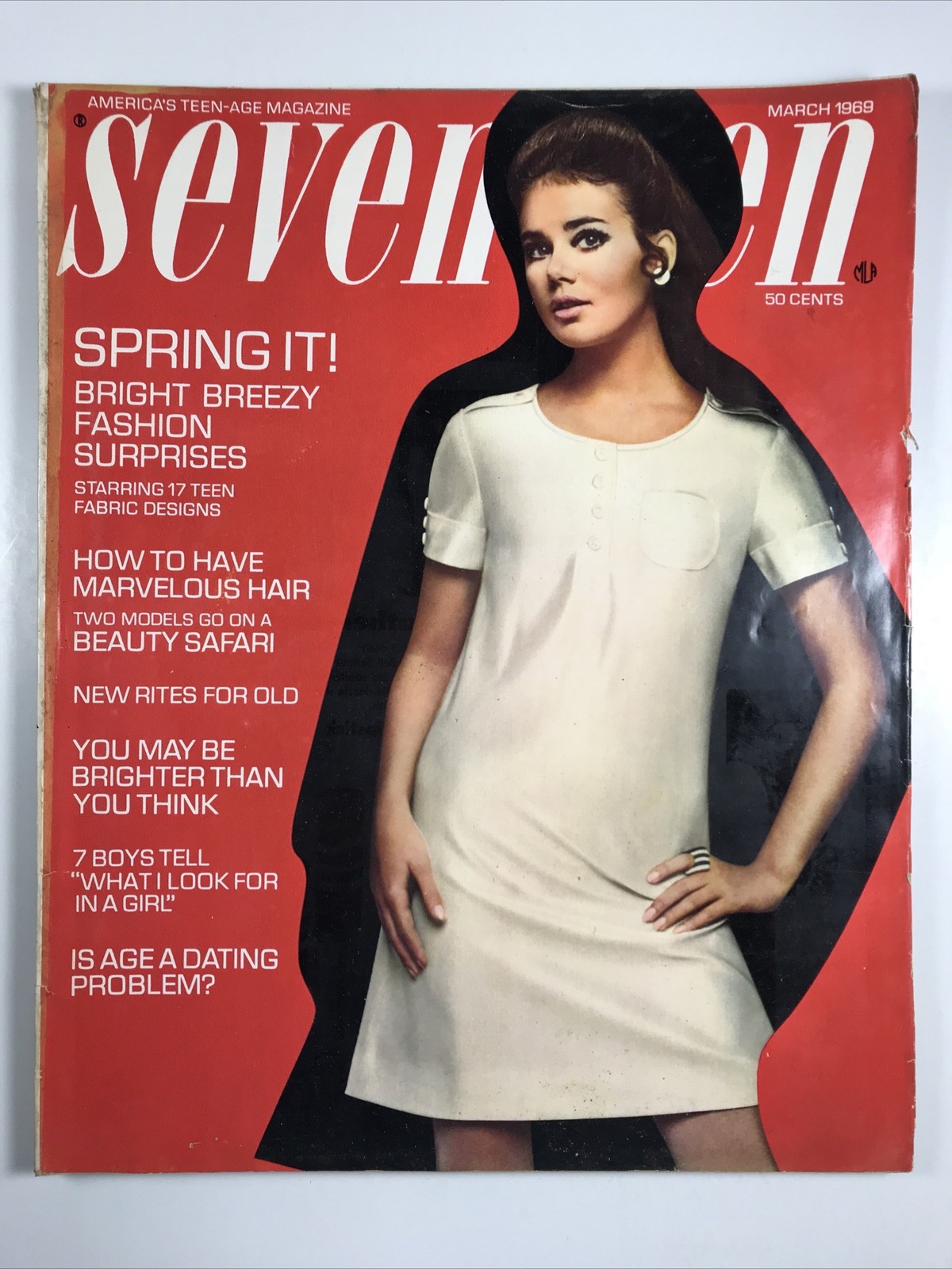 SEVENTEEN magazine March 1969-Fashion makeup hair Cover: Colleen Corby