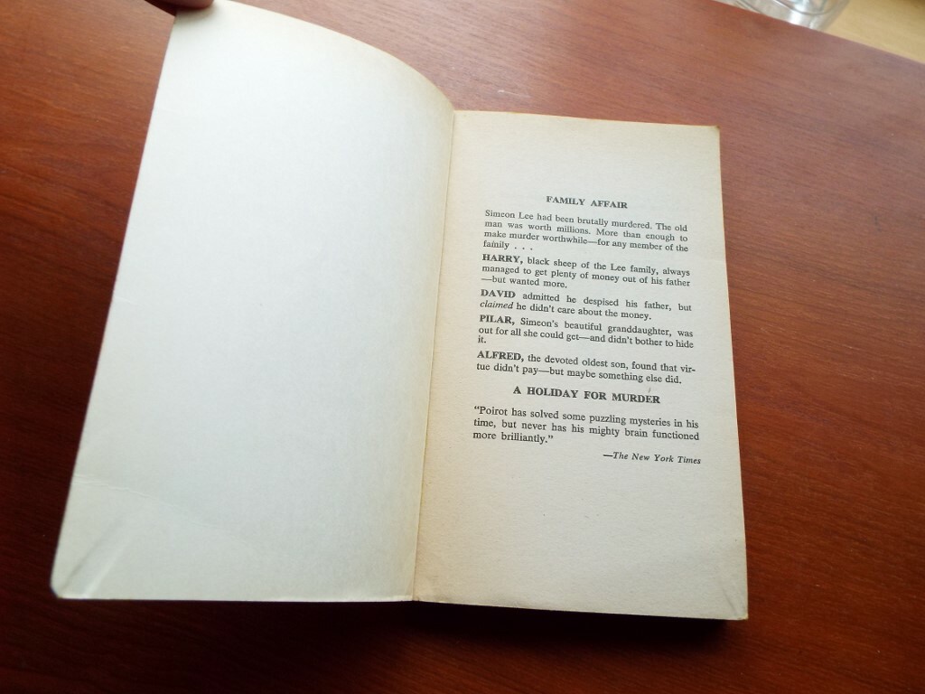 1979 A Holiday For Murder Agatha Christie Mystery Bantam Paperback