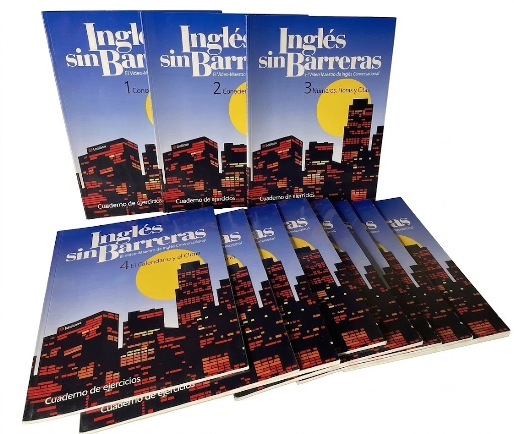 Inglés Sin Barreras Curso Completo – 10 Volúmenes Libros CDs DVDs – Set Completo