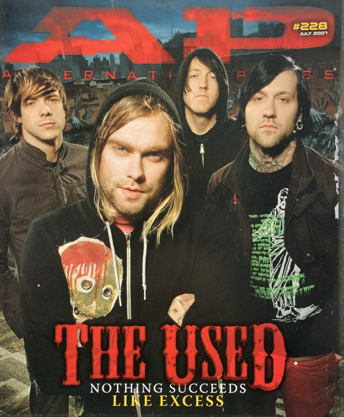 THE USED July 2007 ALTERNATIVE PRESS Magazine #228 AMBER PACIFIC