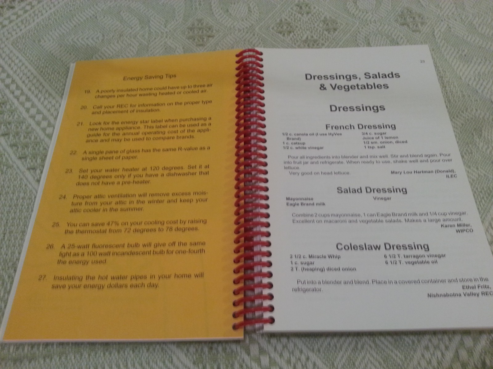 COOPERATIVE COOK&rsquo;S BEST Cookbook 205 pages IOWA Power Cooperatives Cookbook