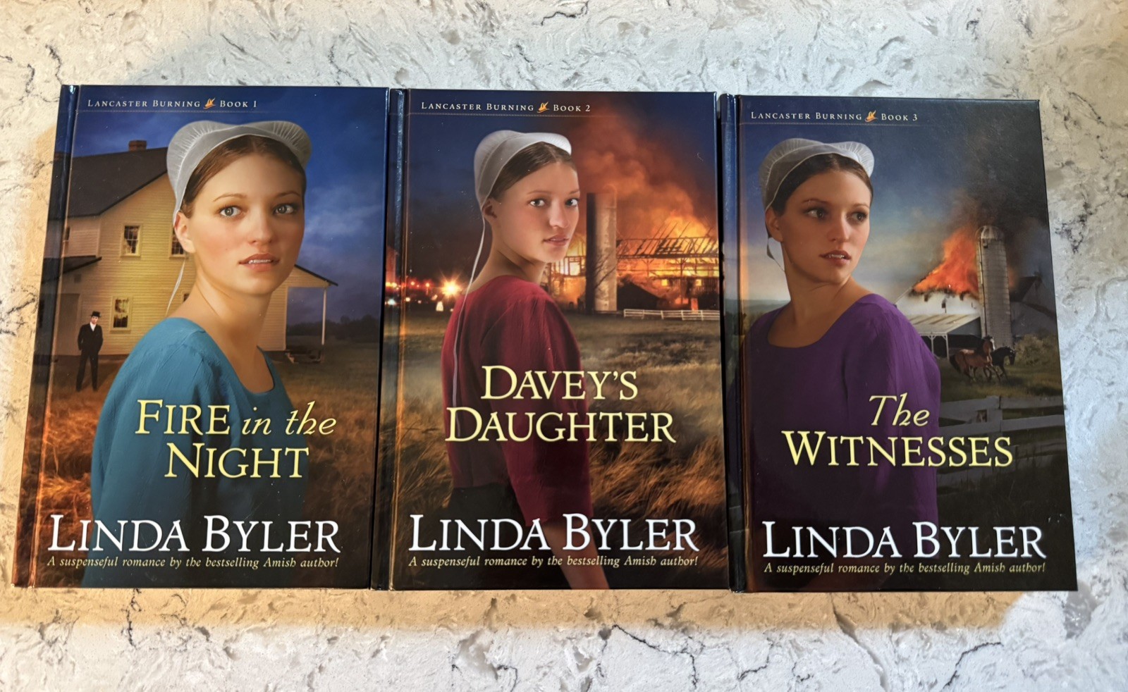 Linda Byler Lancaster Burning Set 1-3 Hardcover Books – Amish Spiritual Romance
