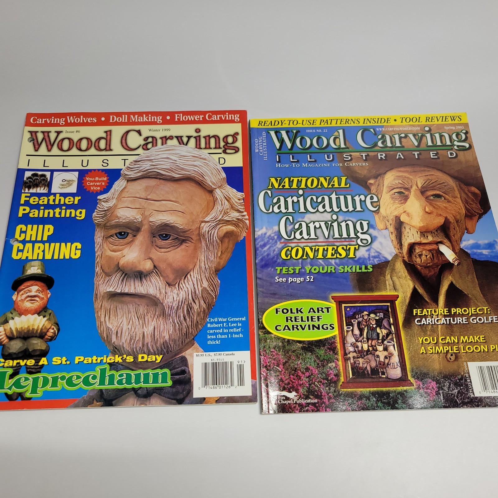 Woodcarving Illustrated lot of 10 Magazines 1998-2015 Knife, Power Carve, Chip