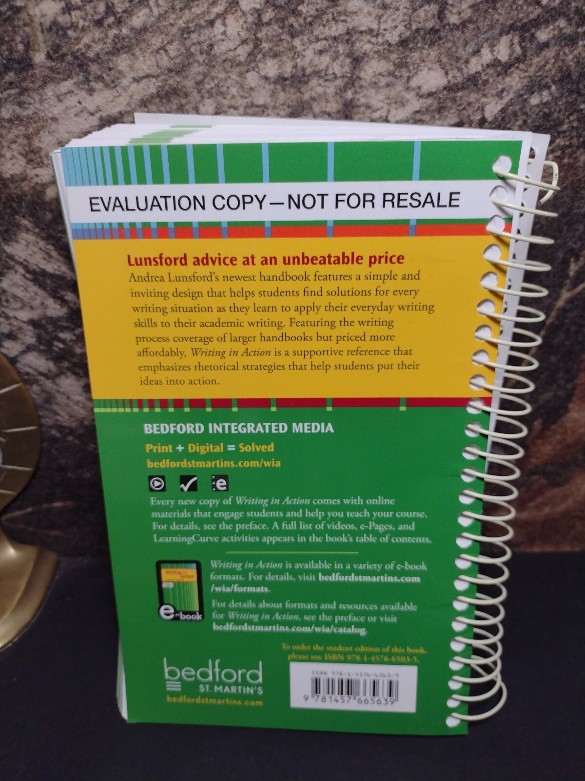 Writing in Action by Andrea A. Lunsford (2014, Spiral)