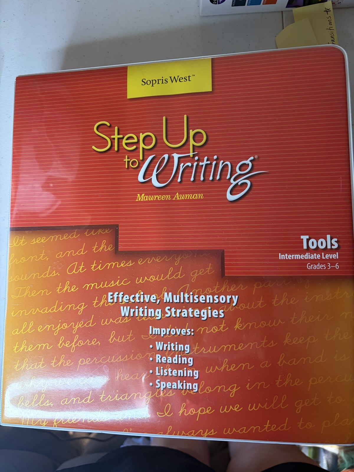 Step Up to Writing Grades 3-6 Sopris West Teacher Resource Guide Binder Auman
