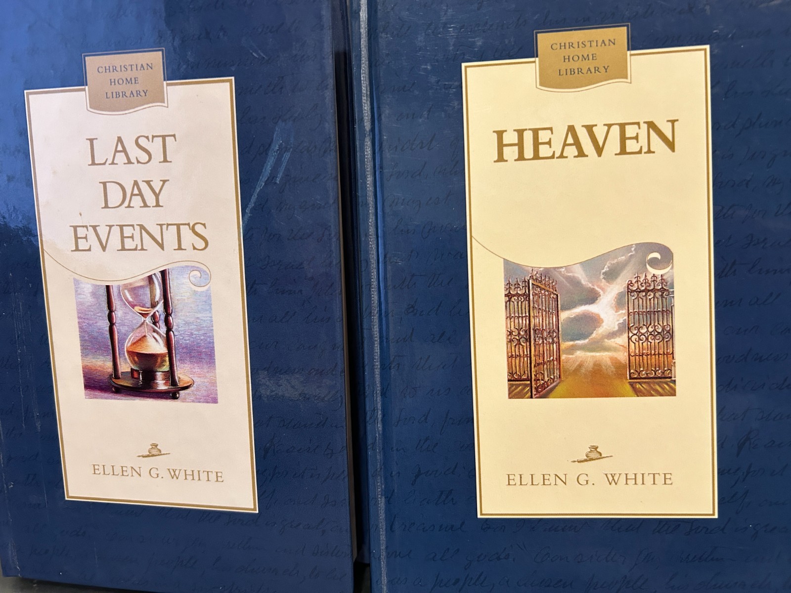 « Last Day Events  » & « Heaven » both new blue hardcover books by Ellen G White