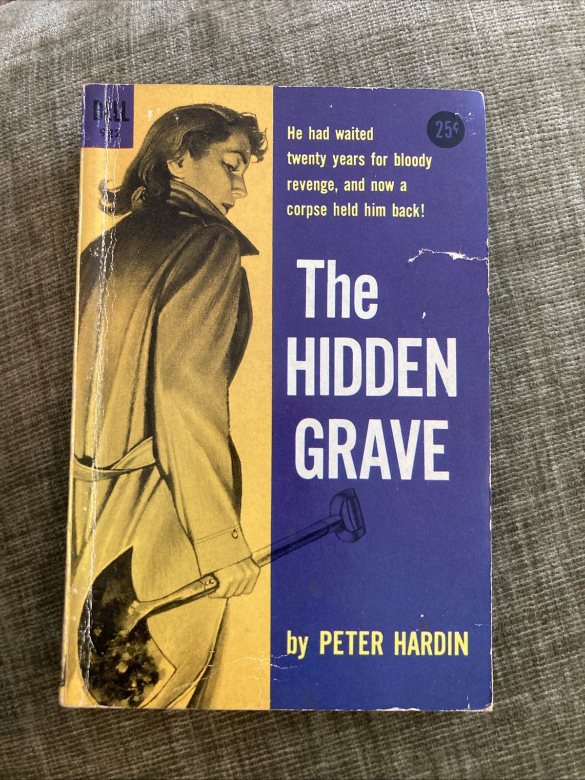 Crime gga Vintage Pb, The Hidden Grave by Hardin, Dell 922, 1958?, G+