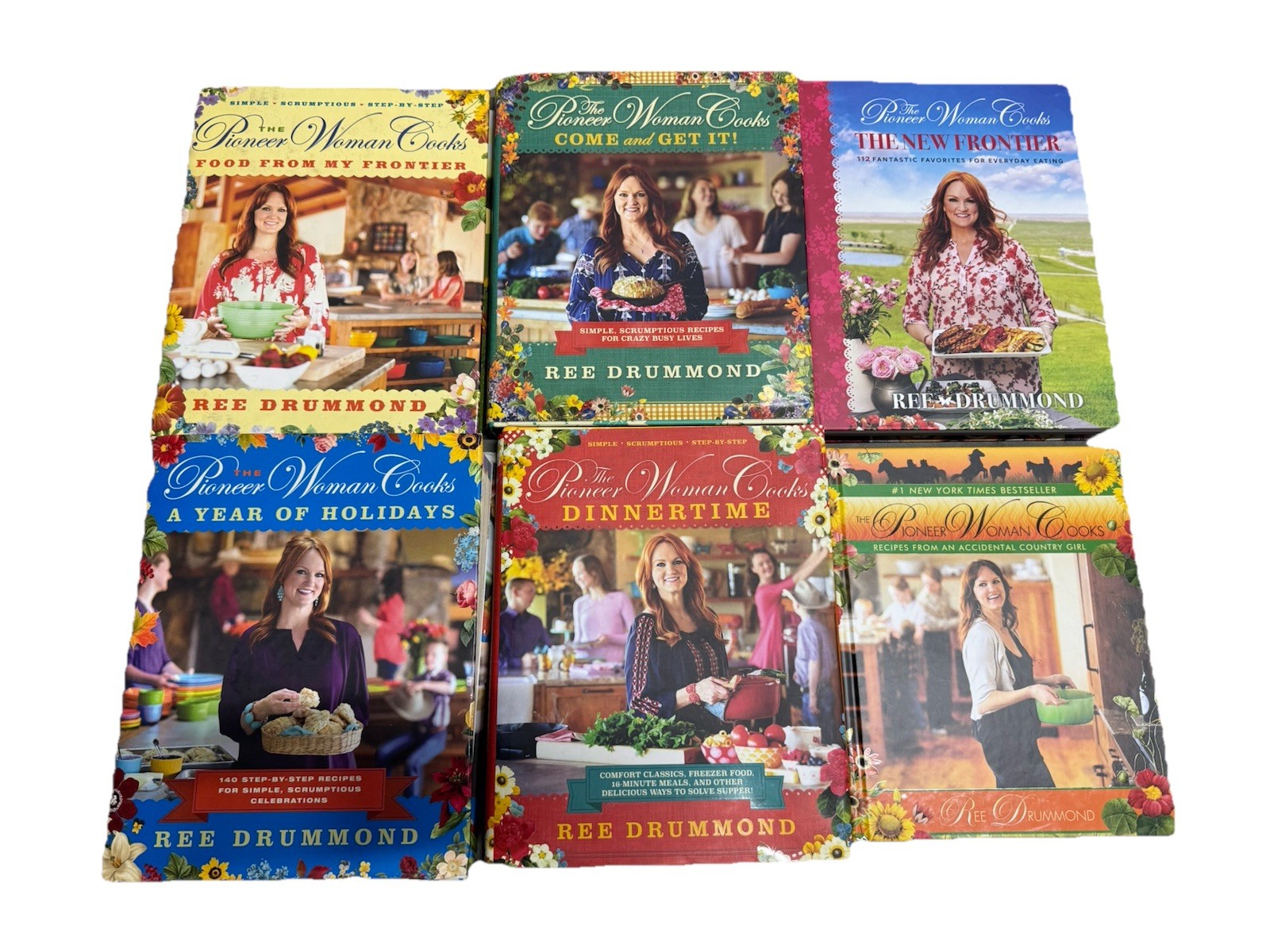 Lot of 6 Ree Drummond “The Pioneer Woman Cooks” Hardcover Cookbooks