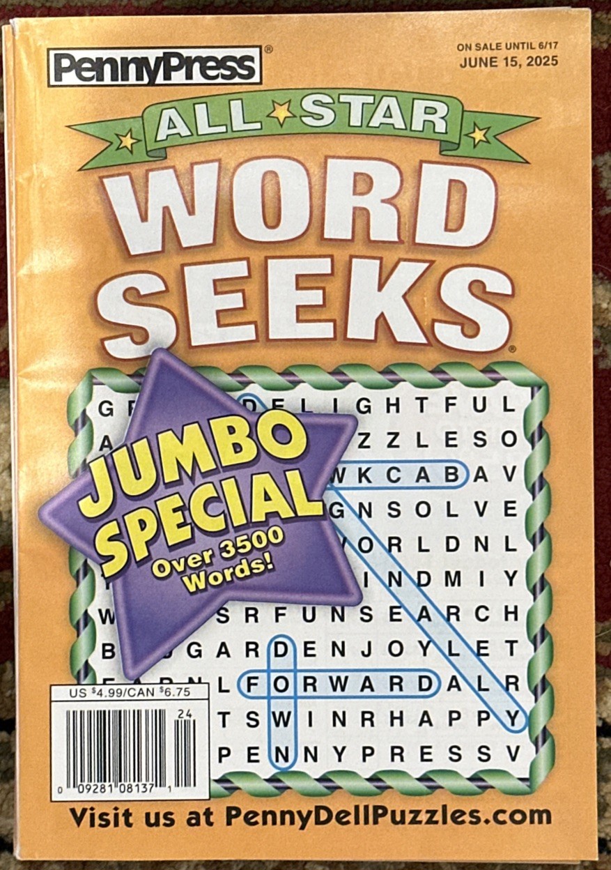 Penny Press All Star Word Seeks Small Size Magazine June 15 Th 2025