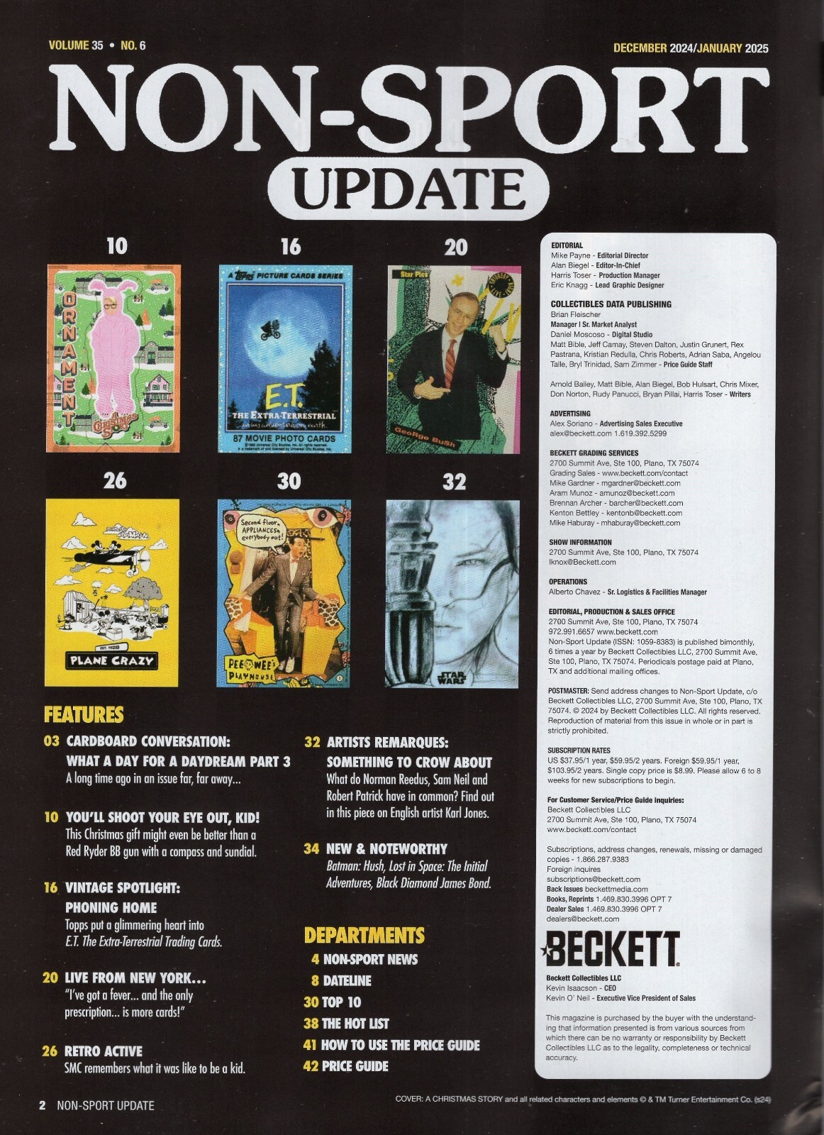 Non Sport Update Magazine December 2024 January 2025 V 35 No 6 A Christmas Story